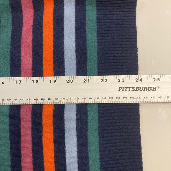 Nwot UNITED COLORS OF BENETTON Sweater M Wool Rainbow-Stripe Crew Long-Sleeve - Picture 8 of 9